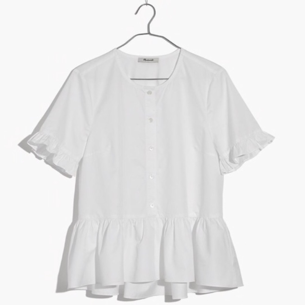 NWT Madewell peplum white Burton down
